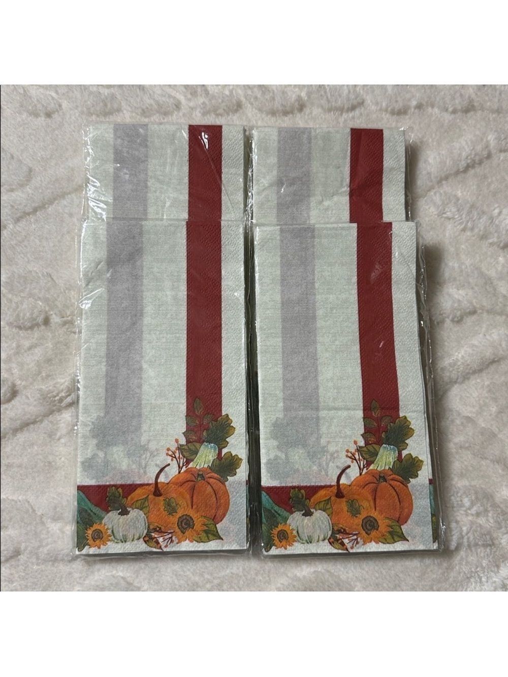 Greenbrier Thanksgiving Harvest Fall Guest Shaped Napkins 14 x 4 packs